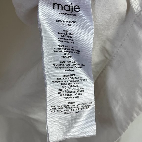 Maje Lorisa Off the Shoulder Woven Blouse Smocked - Picture 7 of 9